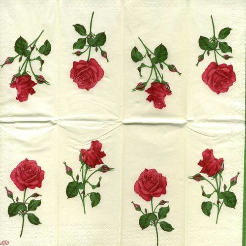 Mouchoir papier petites roses rose foncé 