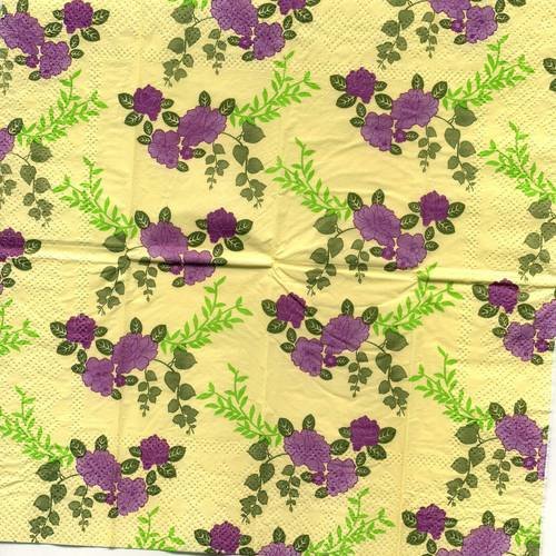 Mouchoir papier petites fleurs violettes 