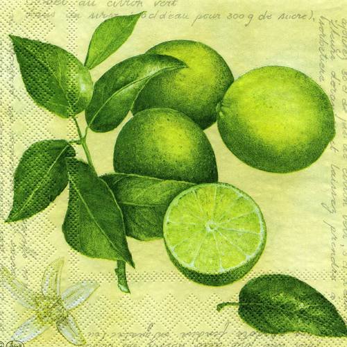 Serviette papier citrons verts 