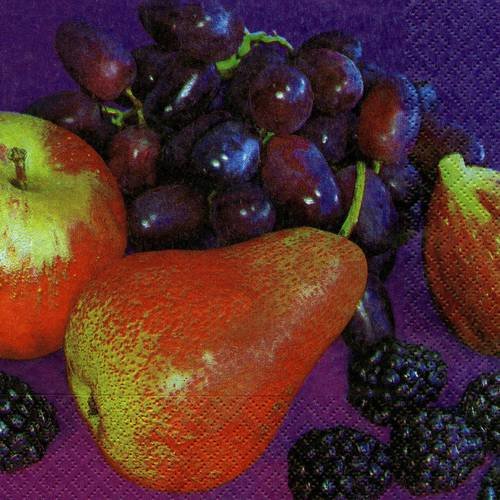 Serviette papier poires raisin mure figue 
