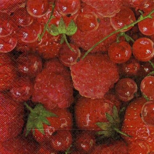 A. serviette papier mélange de fraises, framboises et groseilles 