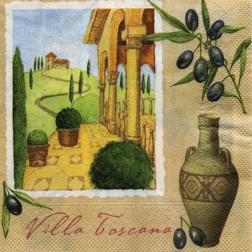 A. serviette papier villa en toscane, amphore 