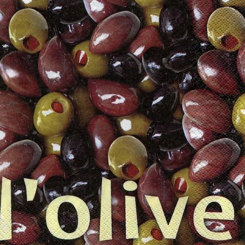 A. serviette papier olives vertes et noires 