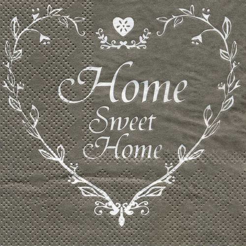 A. serviette papier coeur home sweet home fonds taupe 