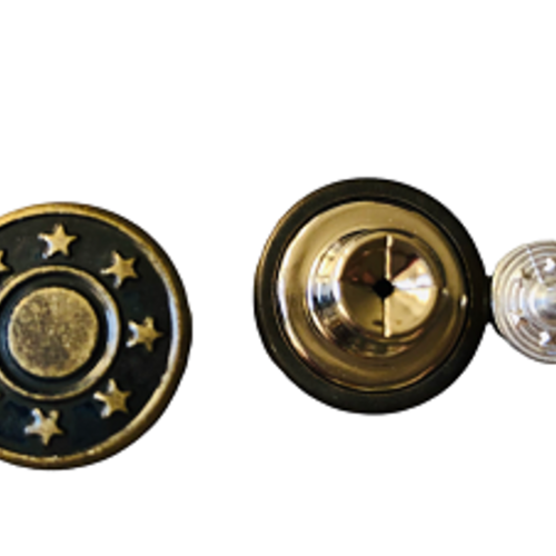 Bouton rond à fixer "couronne d'étoiles" - 15mm