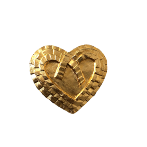 Bouton métal "cœur" sur pied - 3cm