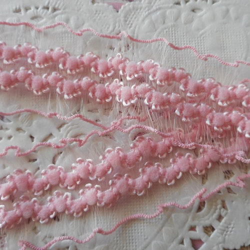 Dentelle rose en organza pour créations shabby chic, robe de mariée, layette, carterie, 2,50 cm de largeur.
