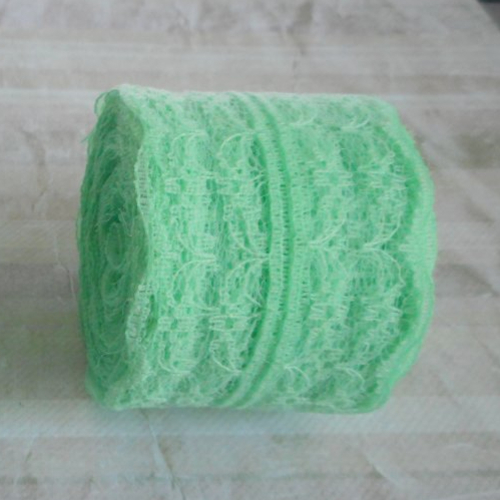 Dentelle vert clair double en polyester, création de noeuds, lingerie, vendue au mètre, de 4,50 cm de largeur.