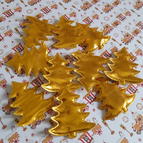 Stickers sapins de noël dorés, par 20, pour vos décorations de noël, de 4,00 cm de haut.