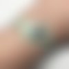 Bracelet femme en cuir véritable vert pour bouton pression interchangeable 20mm