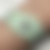 Bracelet femme en cuir véritable vert ajouré pour mini bouton pression interchangeable