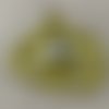 Pendentif femme en cuir véritable jaune vernis pour bouton pression interchangeable de 18mm