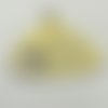 Pendentif femme en cuir véritable jaune vernis motif fleur pour bouton pression interchangeable de 18mm