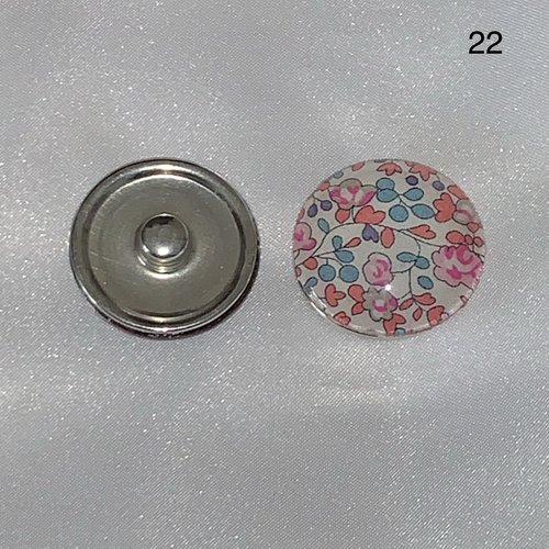 1 maxi bouton pression 30mm imprimé série liberté motif 22