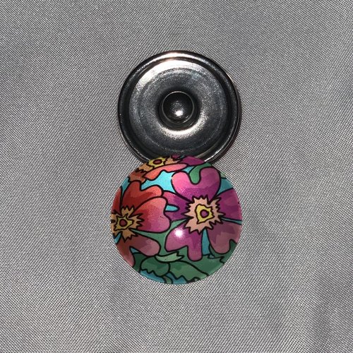 1 maxi bouton pression 30mm série fleurs vintage 4
