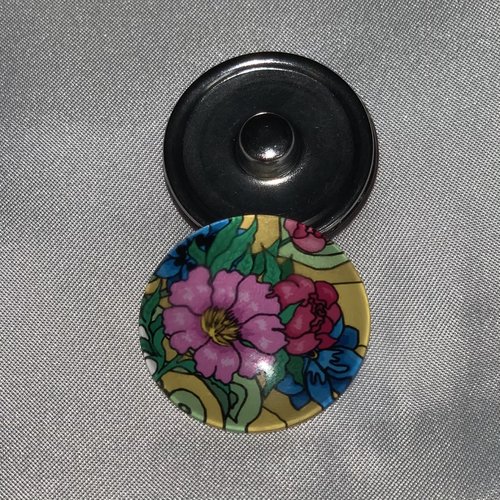 1 maxi bouton pression 30mm série fleurs vintage 7