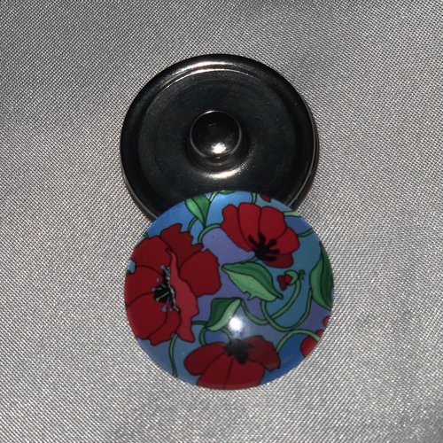 1 maxi bouton pression 30mm série fleurs vintage 9