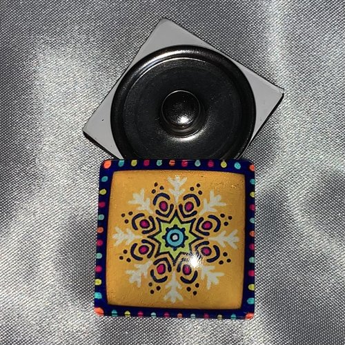 1 maxi bouton pression carré 30mm série mandala motif 5