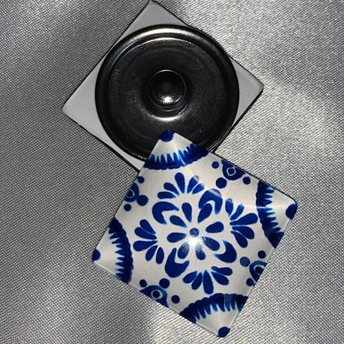 1 maxi bouton pression carré 30mm série azulejos motif 2