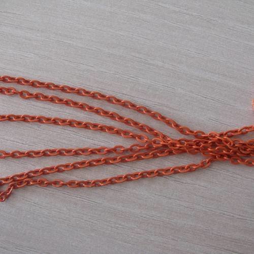 X 1 mètre de chaîne à maille en métal orange 