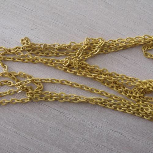 X 1 mètre de chaîne à maille métal jaune 