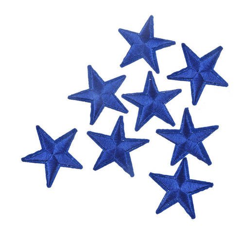 X 3 appliques écusson/patch thermocollant étoile bleu 4,2 x 4,2 cm 