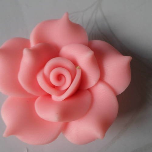 X 1 grosse perle fleur rose en pâte polymère 40 mm 
