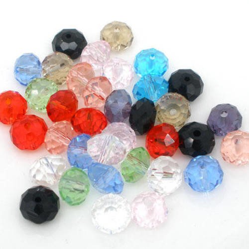 X 20 mixte perles rondelles cristal quartz à facettes 8 mm 