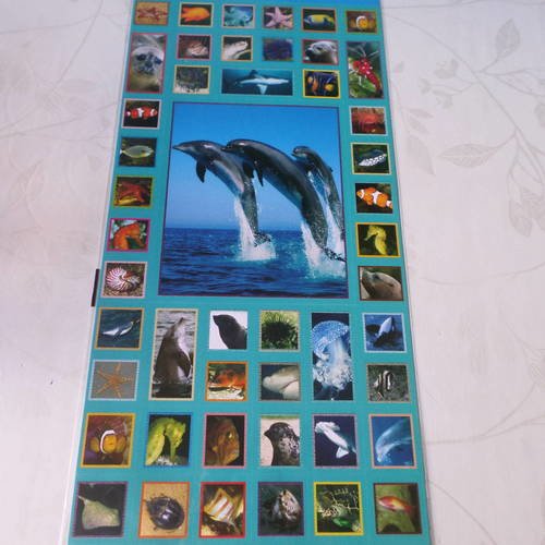X 1 grande planche de stickers autocollants motif poissons 