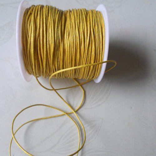 X 5 mètres de fils cordon macramé coton ciré jaune 1 mm 