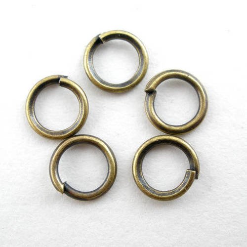 X 100 anneaux de jonction ouvert métal bronze 5 mm 