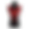 X 1 col applique guipure floral rouge/noir dentelle fine à coudre 49 x 32,5 cm qq2 