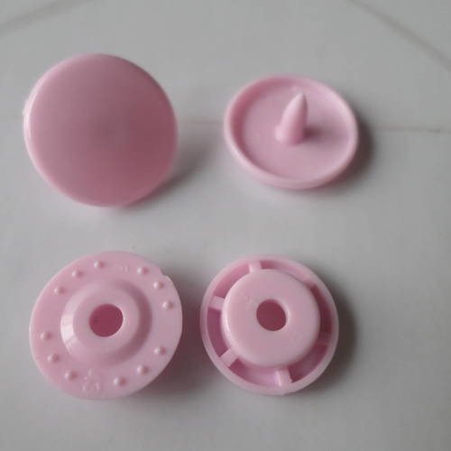 X 1 lot de 10 boutons pression rose pastel kam t5 12 mm en plastique 