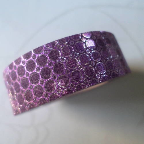 X 10 mètres rubans adhésif violet pailleté à motif masking tape repositionnable 15 mm 