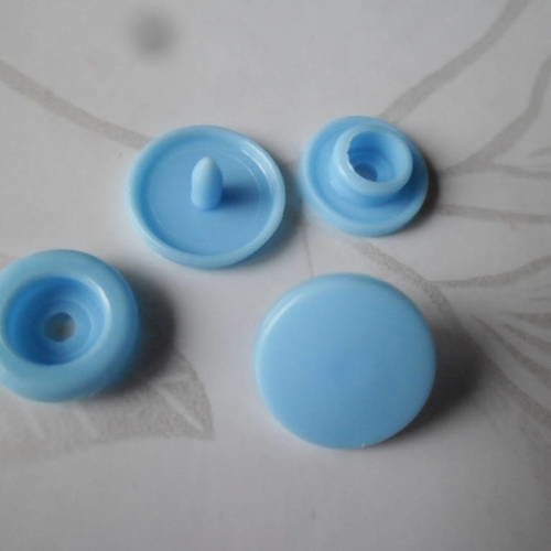 X 1 lot de 10 boutons pression bleu kam t5 12 mm plastique 