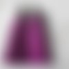 X 2 pendentifs pompons suédine rose/violet gland plastique argenté 6 cm 