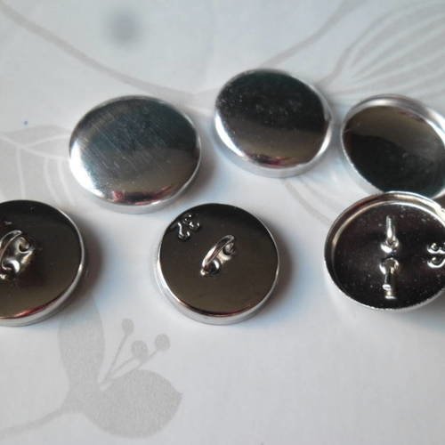 X 10 sets boutons à recouvrir aluminium 19 x 19/17 x 17 mm