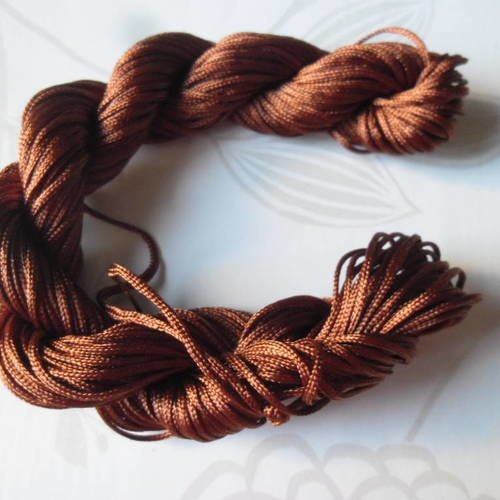 X 27 mètres de fil shamballa marron clair nylon macramé cordon tressé 1 mm 