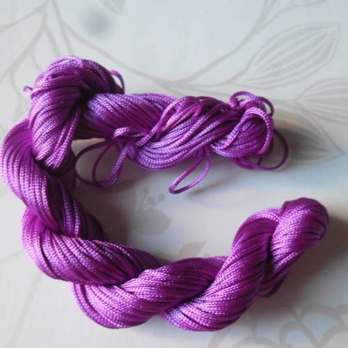 X 27 mètres de fil shamballa violet clair nylon macramé cordon tressé 1 mm 