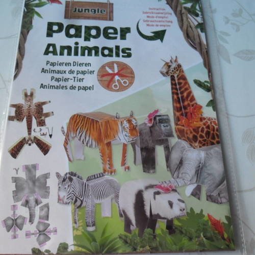 X 1 kit complet pour réaliser des animaux de la savane prédécoupé en papier 
