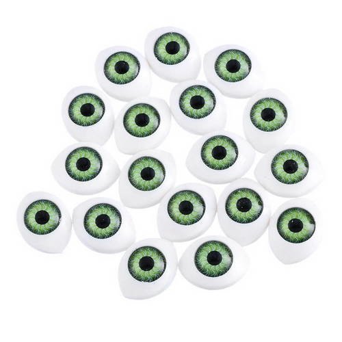 X 6 yeux couleur vert pour poupée matière plastique 18,5 x 14 mm 