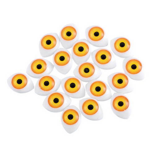 X 6 yeux jaune/orangé pour poupée matière plastique 16,5 x 11,5 mm 
