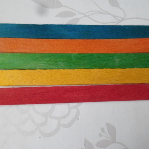 X 20 mixte bâtonnets en bois de 5 couleurs différentes 11,3 x 1 cm 
