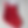 X 1 botte de noel ton rouge/blanc à motif flocon de neige argenté 45 cm 