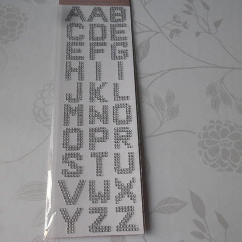 X 30 mixte stickers autocollants lettres/alphabet strass blanc 2,5 cm 