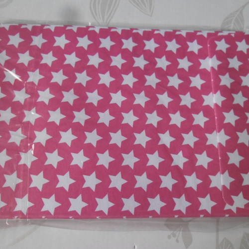 X 10 enveloppes rectangle rose à motif étoile blanche 16 x 11,5 cm 