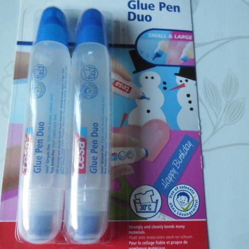 X 1 duo de stylos colle glue pointe fine/large de précision/rapide 