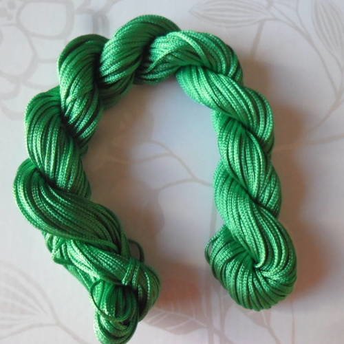 X 27 mètres de fil shamballa vert nylon macramé cordon tressé 1 mm 