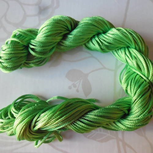 X 27 mètres de fil shamballa vert clair nylon macramé cordon tressé 1 mm 