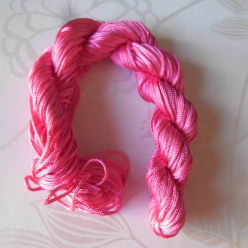 X 27 mètres de fil shamballa rose foncé nylon macramé cordon tressé 1 mm 